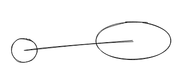 Two circles and a line connecting them